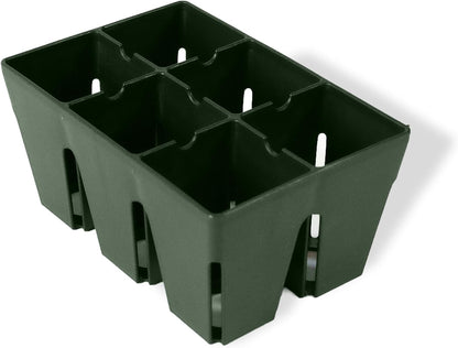 Epic Gardening Reusable Seed Starter Tray - 6 Cell/24 Seedling Starter Trays - Easy Watering, Indoor Greenhouse, Plant Starter, Gardener-Friendly for Seedlings | UV-Treated & BPA-Free - Sage Green