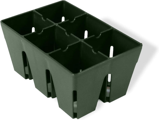Epic Gardening Reusable Seed Starter Tray - Easy Watering Seed Starting Trays - Gardener Friendly Plant Trays for Seedlings | UV-Treated & BPA-Free -6-Cell Seed Starting Trays - 6 Trays/Sage Green