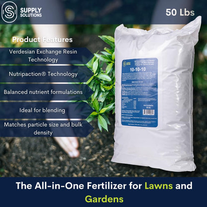 Supply Solutions 10-10-10 Complete Lawn & Garden Granular Fertilizer with Micronutrients – Balanced NPK Plant Food for Soil Health, Blooms & Roots – Safe for Vegetables, Fruits, Lawns (50 Pounds)