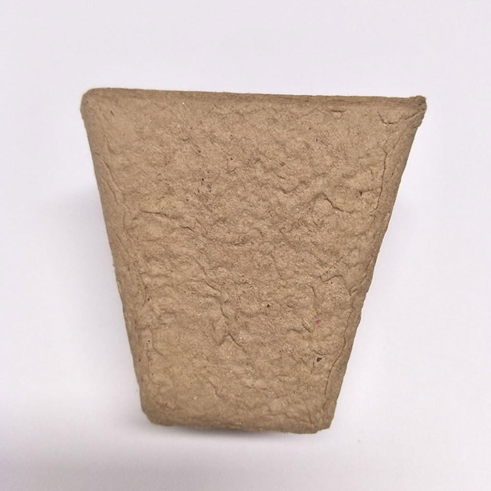 100Pcs Small Growing Pots for Plants Nursery Seedling Planter Square Pots Planting Cups Greenhouse Containers Starting Peat Tray Peat for Cultivation Cup Plant Household Compost