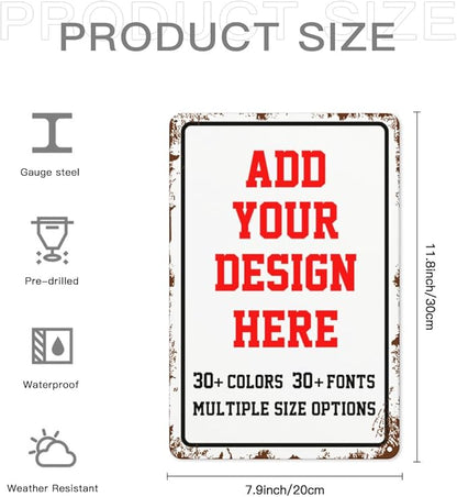 Custom Signs Outdoor，8x12 Personalized Metal Parking Signs For Business,Intersection Signs,Road Signs,Outdoor Garden Signs,Workplace,Office,Home,Hazard Decorative Signs., Vintage-Vertical