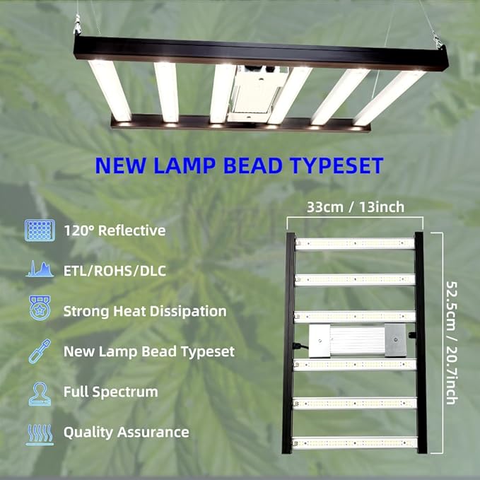 CANAGROW CG1500 LED Growing Lights for Indoor Plants 4x2ft Coverage with High Yield Diodes, Sunlike Full Spectrum Dimmable Plant Lamps for Hydroponic Indoor Seeding Veg Bloom Greenhouse