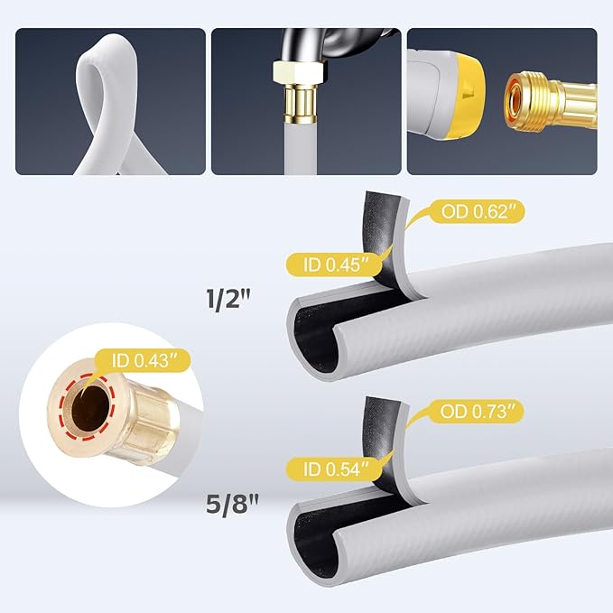 Retractable Hose Reel, 5/8 "x 100 ft Retractable Garden Hose Reel Wall Mounted, for Cleaning, Watering, with 10-Function Hose Nozzle, Any Length Lock, Heavy Duty, 180°Swivel (Yellow)