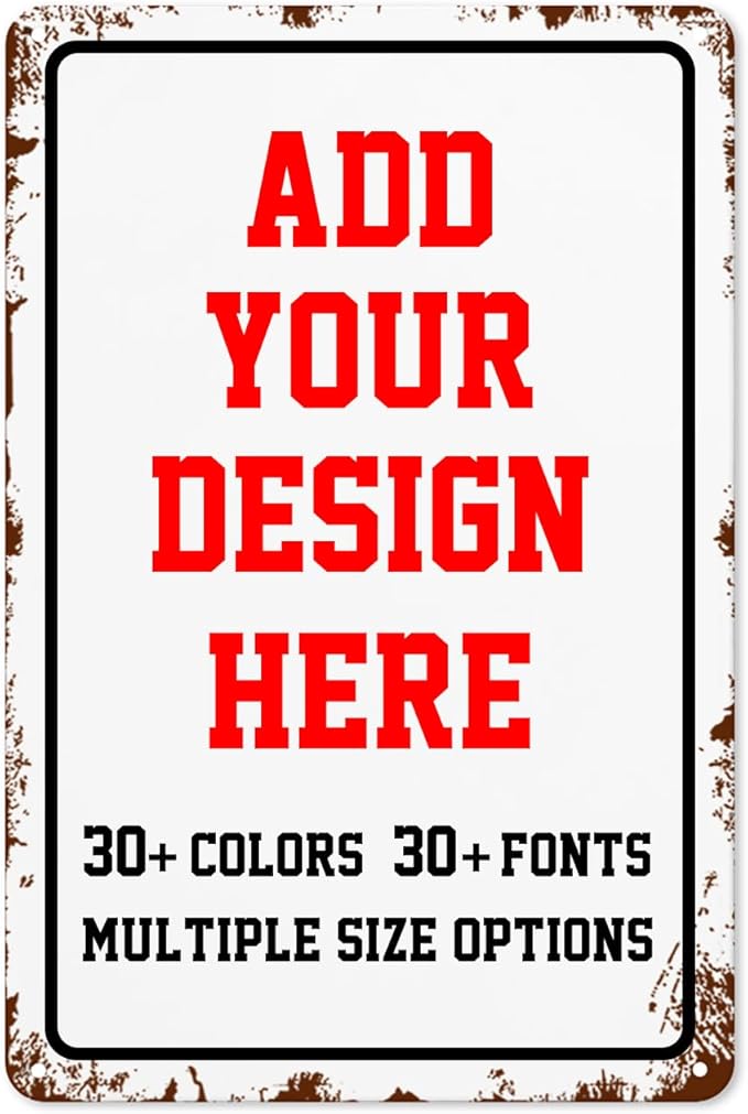 Custom Signs Outdoor，8x12 Personalized Metal Parking Signs For Business,Intersection Signs,Road Signs,Outdoor Garden Signs,Workplace,Office,Home,Hazard Decorative Signs., Vintage-Vertical