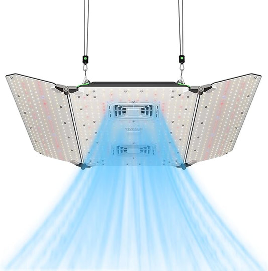 VIVOSUN AeroLight Wing AW400, Tunable Spectra, LED Grow Light 400W with Integrated Circulation Fan, App Compatible, Used with Controller E42A/E25 to Achieve More Functions