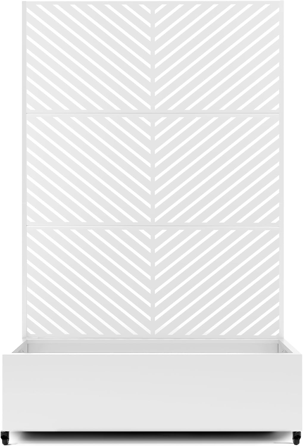 Raised Garden Bed with Trellis and Wheels,73"x47"x16" Metal Raised Garden Bed,White Parallel Metal Planter with Climbing Trellis for Vines & Vegetables