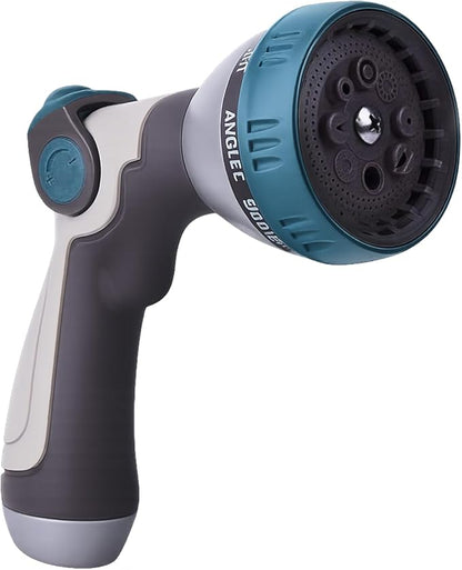 Garden Hose Nozzle – 8-Pattern Hose Sprayer with Thumb Control – Watering Tool for Garden, Car Wash, Lawn Care & Pet Shower