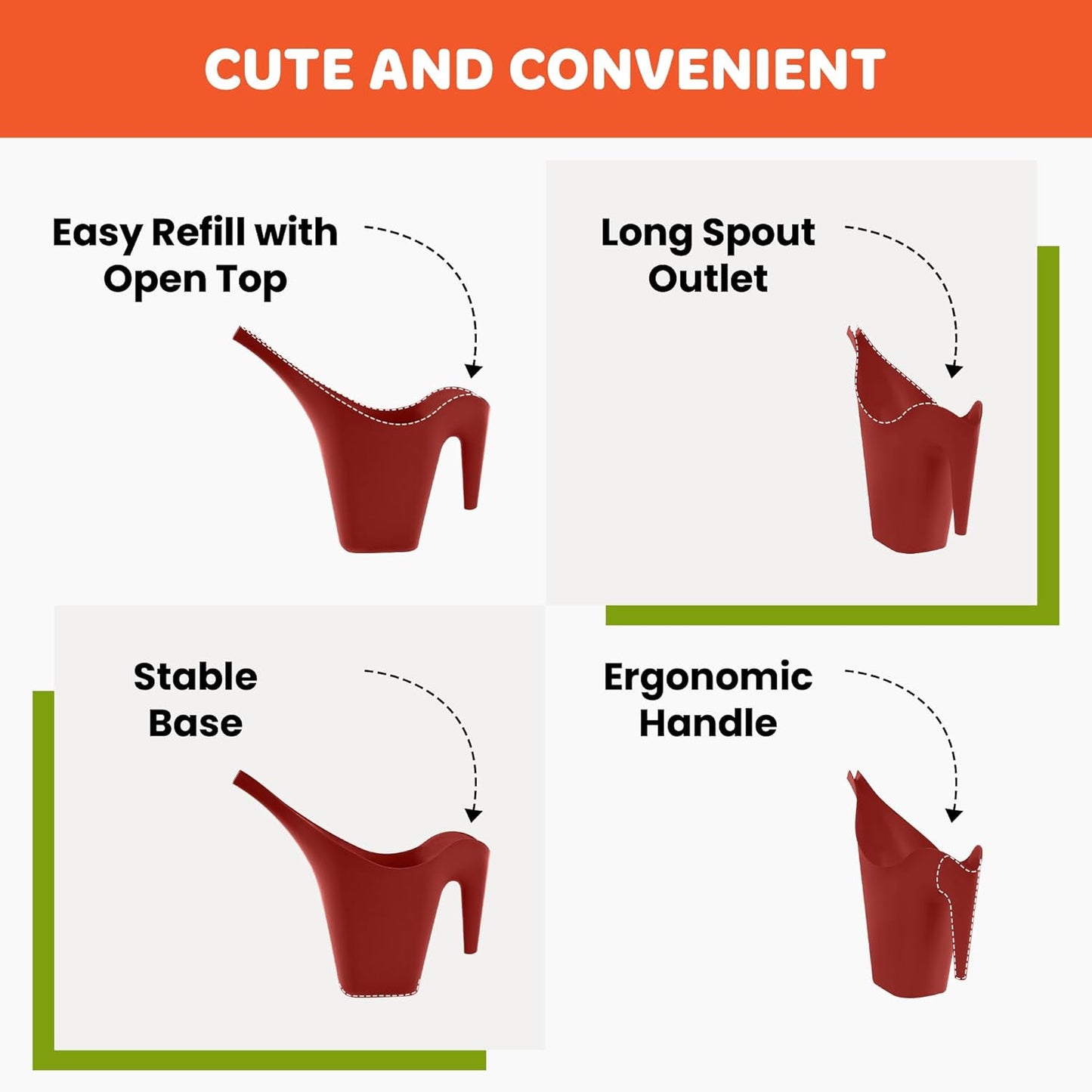 Mintra 1/2 Gallon Plant Watering Can, Indoor Outdoor Water Can for Plants, Long Spout Plastic Water Pitcher for Watering Flower Succulent, Durable and Lightweight, 2L/68 oz, 1 Pack, Gray