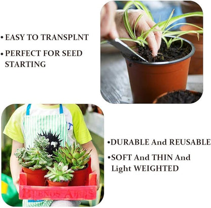 100 Pcs 3.5 Inch Plastic Seedlings Plants,Nursery Pots,Seed Starting Pot for Succulents, Seedlings, Cuttings, Transplanting