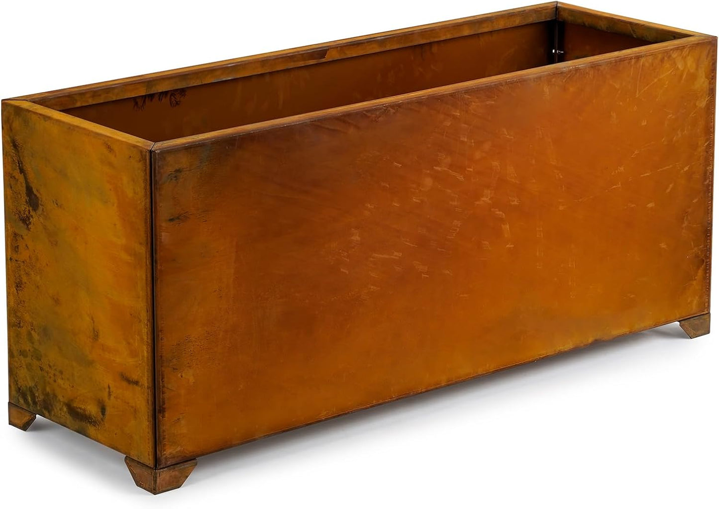 Stanbroil Corten Steel Planter Box for Outdoor Patio - 36 X12 X16 Inch Large Rectangular Metal Planter Box with Natural Rusty and Drainage Holes for Raising Flower, Plants
