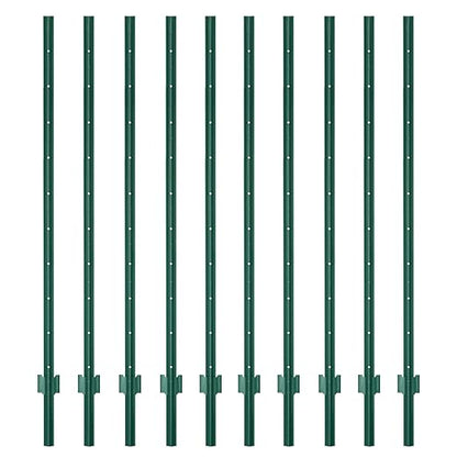 XYADA Fence Posts Sturdy Duty Metal Fence Post,U Post for Fencing in Garden Yard and Outdoor Wire-Pack of 10 (6 Feet)
