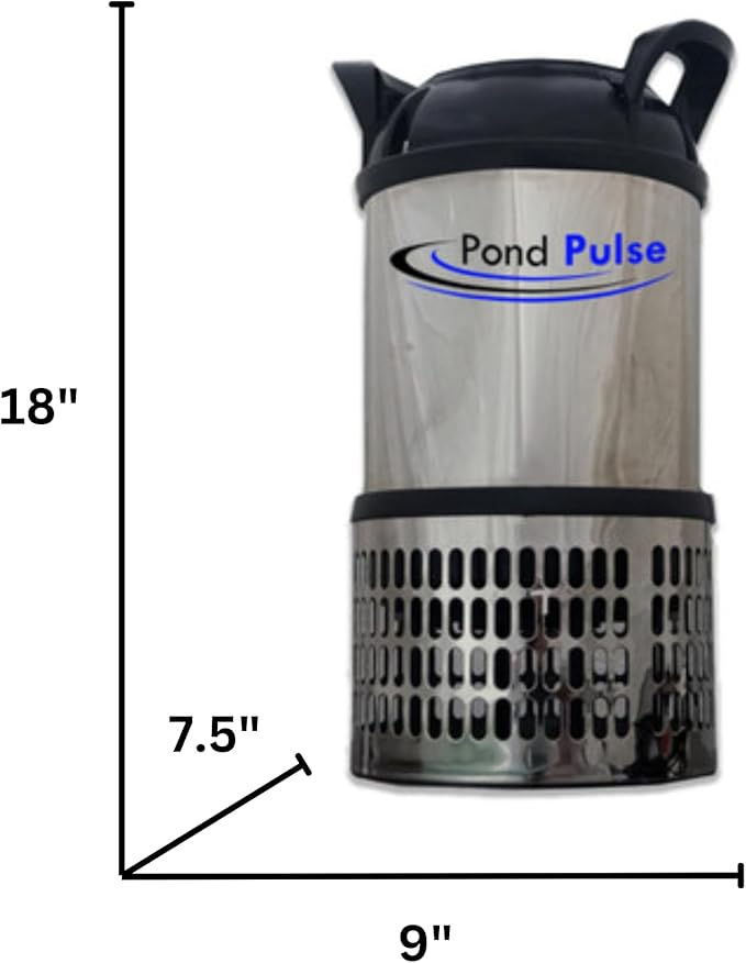 HALF OFF PONDS Pond Pulse 15,000 GPH Submersible Waterfall Pump – Hybrid Drive Pond Pump with 30' Cord – Energy Efficient, Fish Safe, 15' Max Head, for Skimmers & Large Water Features