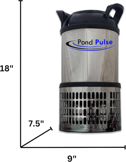 HALF OFF PONDS Pond Pulse 15,000 GPH Submersible Waterfall Pump – Hybrid Drive Pond Pump with 30' Cord – Energy Efficient, Fish Safe, 15' Max Head, for Skimmers & Large Water Features