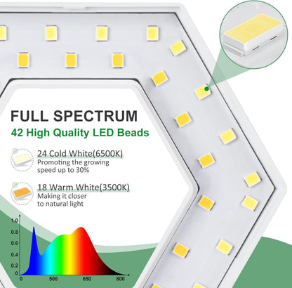 FOXGARDEN Grow Light, Full Spectrum LED Plant Light for Indoor Plants, Growing Lamp with Auto On/Off Timer 4/8/12H, 4 Dimmable Brightness, Height Adjustable, Ideal for Small Plants, 2 Packs