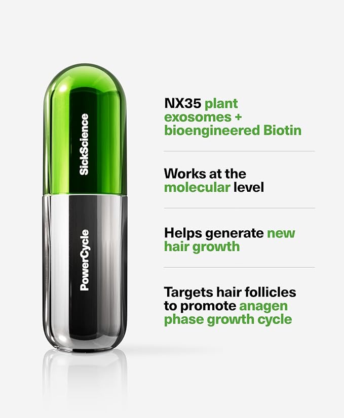 SickScience PowerCycle Exosome Hair Growth Serum - Clinically Advanced Scalp Treatment for Thinning Hair, Hair Loss Prevention & Regrowth - Lightweight Formula for Women & Men, Without Minoxidil, 60mL