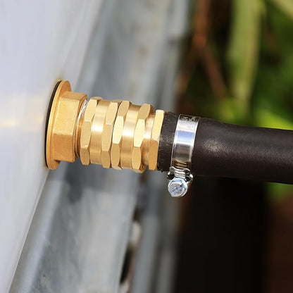 UNWAVER Solid brass Garden Hose Fittings female Connectors Adapter Heavy Duty brass double female faucet leader coupler dual water hose connector(3/4"GHT) 2 Pcs