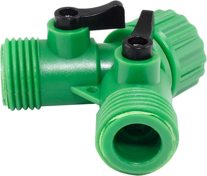 6 Pcs 2 Way Hose Adapter Y Valve Garden Hose Connector Non Rust Spigot Faucet Adapter, 3/4 Garden Hose Y Connectors Plastic Hose Splitter with Faucet Watering Shut Off Valves (Pale Green)