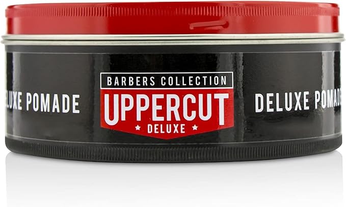 Uppercut Deluxe Barbers Collection Deluxe Pomade, 10.5 oz / 300g - Strong Hold, High Shine Hair Pomade – Water-Based, Easy Washout – Classic Barber Styling for Slick Backs, Side Parts & Pompadours