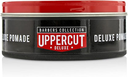 Uppercut Deluxe Barbers Collection Deluxe Pomade, 10.5 oz / 300g - Strong Hold, High Shine Hair Pomade – Water-Based, Easy Washout – Classic Barber Styling for Slick Backs, Side Parts & Pompadours