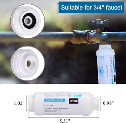 Mornajina Automatic Drip Irrigation Kits Garden Irrigation System, Includes Calcium Inhibitor Filter & 50FT 5/16 inch Irrigation Tubing Hose & 15Pcs 360° Bending Dropper Atomizing Mist Nozzles Tee