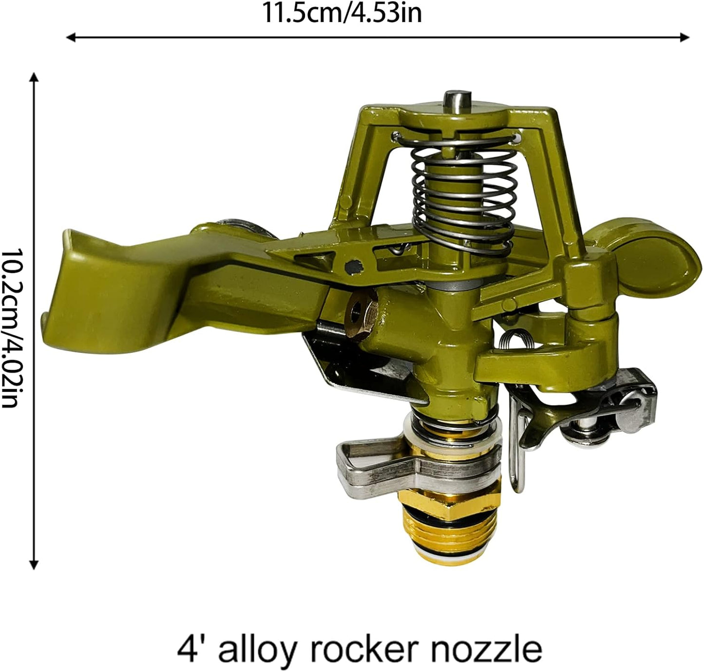 Brass Impact Sprinkler, Adjustable 360 Degree Garden Sprinkler Lawn Sprayer with Nozzles for Grass Patio Lawn Yard