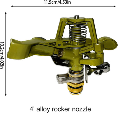 Brass Impact Sprinkler, Adjustable 360 Degree Garden Sprinkler Lawn Sprayer with Nozzles for Grass Patio Lawn Yard