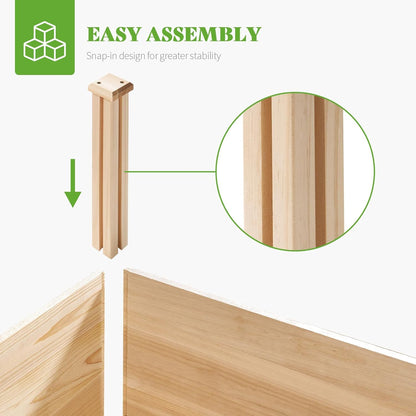 PaPaJet Wooden Raised Garden Bed for Outdoor, Nine Grid Deep Large Planter Box for Gardening, Vegetables, Flowers, Herbs（7.5× 11.9× 1.6FT）
