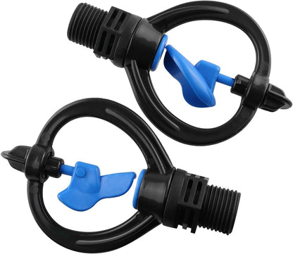 6pcs 3/4" External Wire Impeller Butterfly Nozzle 360 Degree Automatic Rotation Sprinkler Irrigation Garden Water Misting Sprinkler Nozzle Watering Drippers Sprinklers