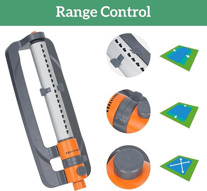 LINEX Oscillating Water Sprinklers for Yard, Garden and Lawn Sprinkler for Large Outdoor Area with Adjustable Spray