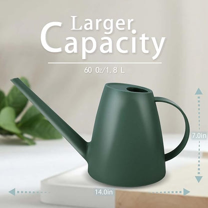 Watering Can for Indoor Plants, Small Watering Cans for House Plant Garden Flower, Long Spout Water Can for Outdoor Watering Plants 1. 8L 1/2 Gallon (Dark Green)