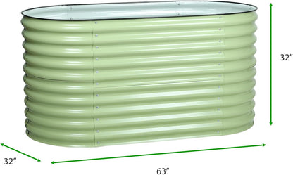 BPS 2-in-1 Metal Raised Garden Bed, 5.3x2.7 FT Galvanized Planter Raised Beds for Vegetables, Flowers 31'' Extra Tall