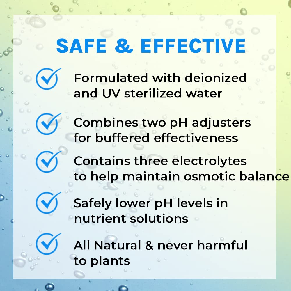 Microbe Life Hydroponics pH Down pH Control Liquid, Premium Buffering for pH Stability, Decreases pH Levels, Use with Any Feeding Systems Including Hydroponics or Soil, 2.5 Gallons