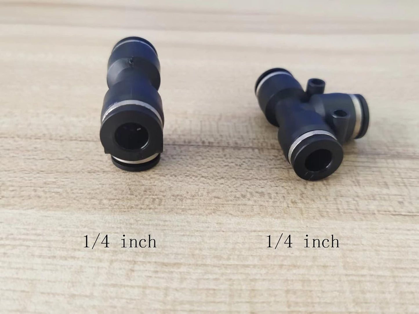 1/4 inch Air Hose T Connector Plastic Pneumatic Quick Push to Connect Tee Fitting (10Pcs)