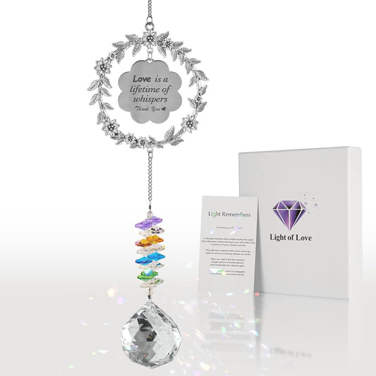Memorial Gifts for Loss of Loved One,Clear Crystal Ball Grief Suncatcher,Rainbow Sympathy Bereavement Gifts,Idea for Loss of Mom Dad Baby Brother Friend Pet