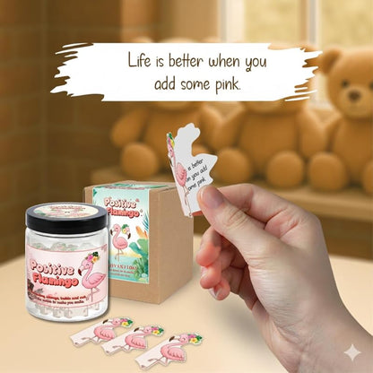 Positive Flamingo Jar With 60 Daily Affirmation Cards, Emotional Support Flamingo, Flamingo Themed Gifts For Women, Flamingo Lover Gifts, Get Well Gifts, Best Friend Gifts, Mental Health Gifts