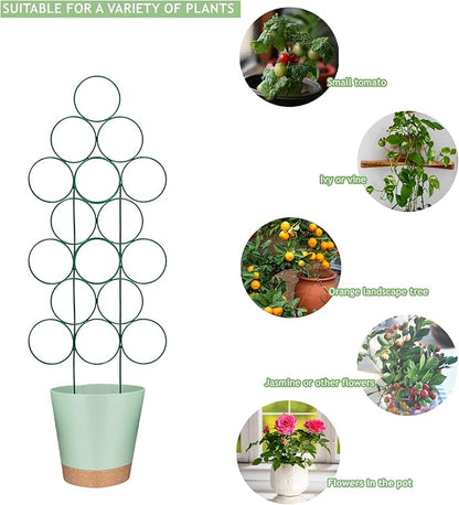 Trellis for Potted Plant Trellis Indoor, Stackable Indoor Trellis for Climbing Plants Support, 3 Pack Small Metal House Plant Trellis for Garden Vines, Flower and Christmas Tree