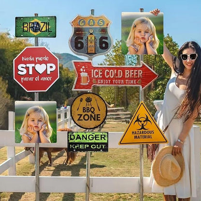 Custom Weatherproof Metal Signs for Outdoor Indoor Personalized Design Your Own Message Image Text Steel Sign for Home Wall Decor Business Road Square 12x12 Inch