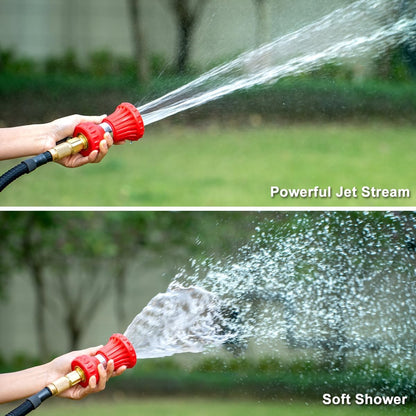 FANHAO Fireman Style Garden Hose Nozzle, Heavy Duty Fire Water Nozzle, High Power Leak Proof Adjustable Hose Sprayer Nozzle for Lawn/Garden Watering, Patio Cleaning, Car & Pets Washing