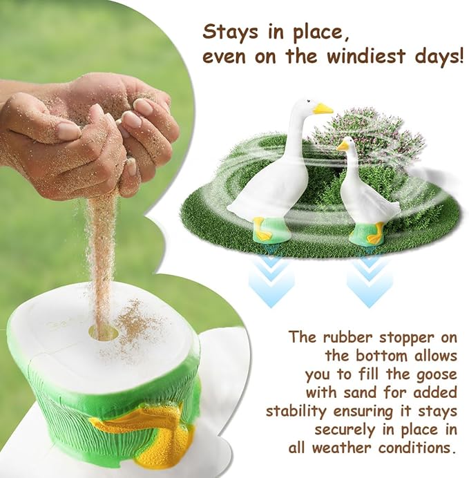 Fox Valley Traders Large White Goose, Plastic Garden Décor, 23” High