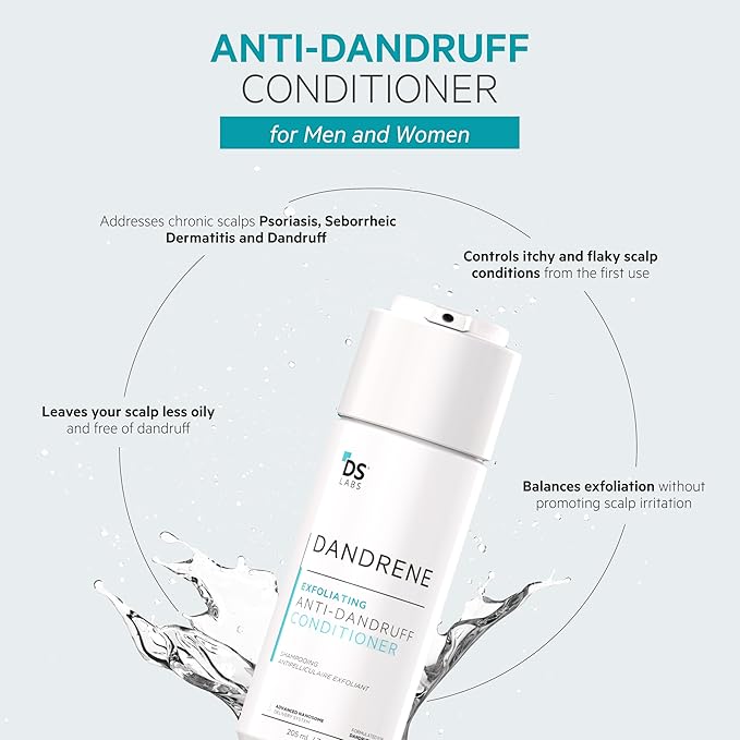 DS Labs Dandrene Dandruff Conditioner, 205mL - for Itchy, Flaky Scalp, Moisturizing Conditioner with Aloe Vera, Supports Scalp Health & Oil Control, For Seborrheic Dermatitis & Psoriasis
