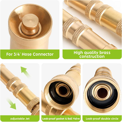 Heavy-Duty Adjustable Twist Hose Nozzle，High Pressure Garden Hose Jet Nozzles for Garden Watering、Car Washing、Driveway Cleaning, 2 pack