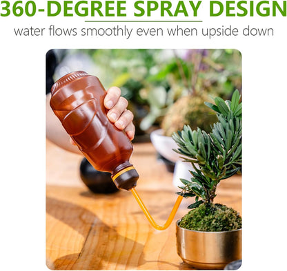 Watering Can,Squeeze Bottles Succulent,Squirt Irrigation Bottle Squeeze Sprinkling Can Plastic Wash Plant Bottle House Plant Garden Flower 0.45L (Pink)