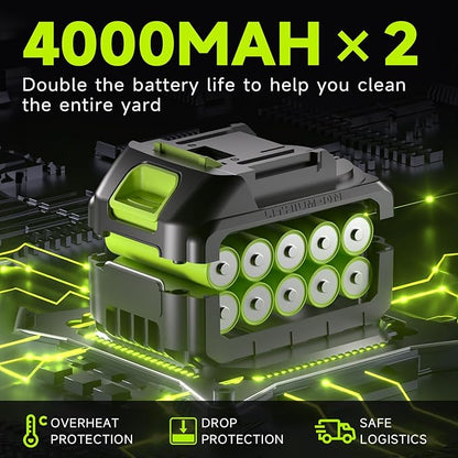 Leaf Blower Cordless with Battery and Charger, 21V Portable Handheld Electric Leaf Blower, Extended Nozzle Design, Adjustable Speed Blower for Patio Cleaning