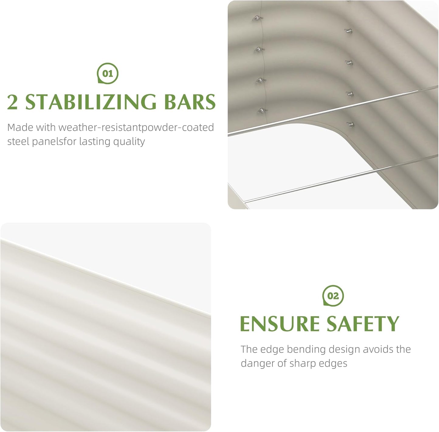 DDK Galvanized Raised Garden Bed, Outdoor Planter Bed, 4x2x1.5ft Metal Planter Box for Gardening and Planting,MW