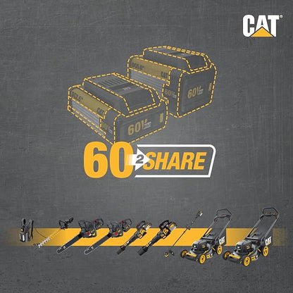 Cat DG610.9 60V 15” Brushless String Trimmer Cordless with Dual Line Bump Feed Head, Edger with Quick Line Load, Weed Trimmer with ECO Mode for Extended Runtime – Tool Only