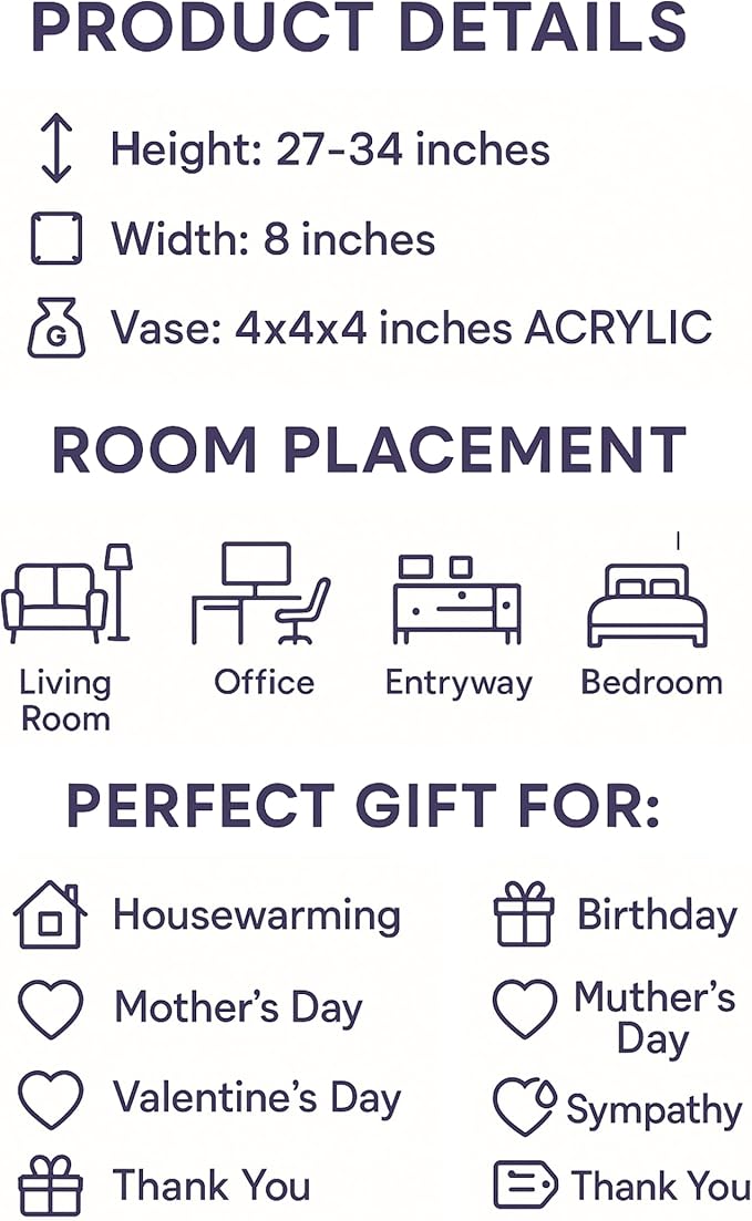 Live White and Purple Double Stem Phalaenopsis Orchid Plant with Clear Quartz and Amethyst - Premium Dual-Color Flowering Houseplant, Easy Care Live Plant