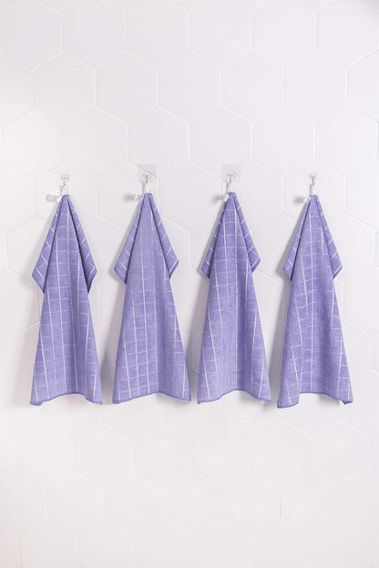 Microfiber Dish Towels - Soft, Super Absorbent and Lint Free Kitchen Towels - 8 Pack (Lattice Designed Purple Colors) - 26 x 18 Inch