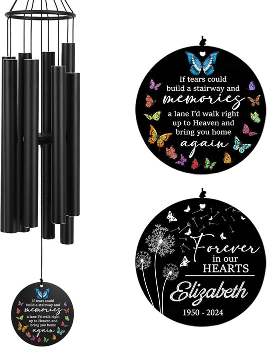 Personalized 36" Memorial Wind Chimes for Outside, Sympathy and Bereavement Gift for Loss of Loved One, A Thoughtful Remembrance of Mother, Father or Husband for Garden and Patio