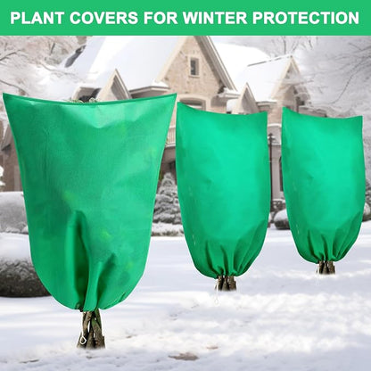 DQS 3 Pack Plant Covers Freeze Protection, 23.6" x 31.4" Winter Frost Protection Blankets Frost Cloth,Suitable for Outdoor Winter Frost, Cold Weather, shrubs, Trees, Jackets, and coverings