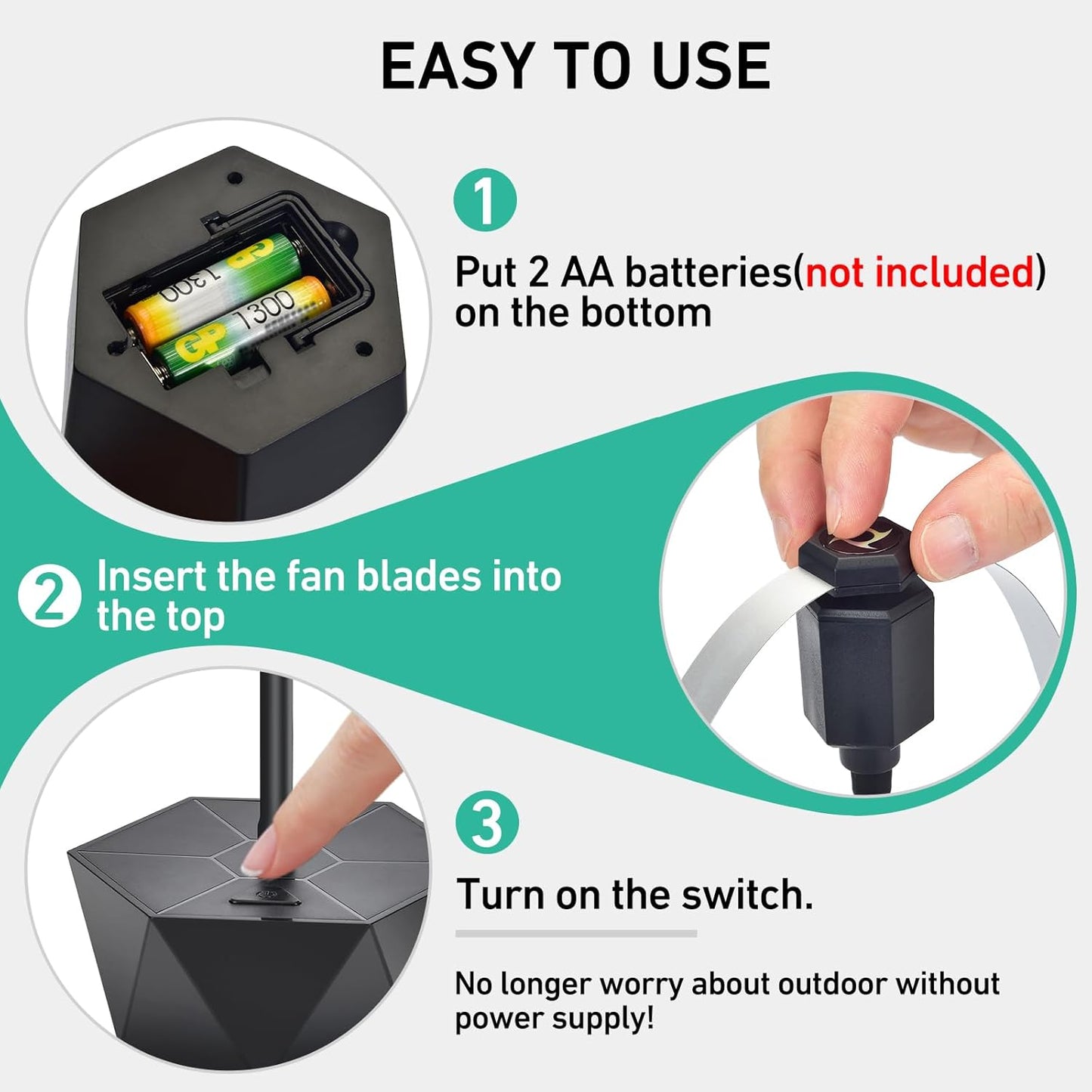 GUIDOT Fly Bug Fans for Food Tables, Fly Control Spinner Table Top Keep Flies Away from Patio Picnic Party Restaurant Kitchen Camping and BBQ